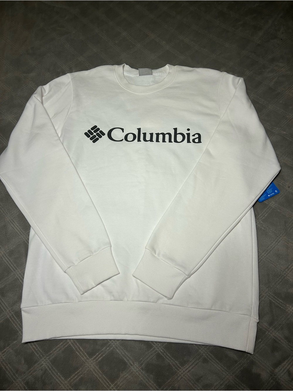 Columbia White Crewneck Sweatshirt with Black Logo